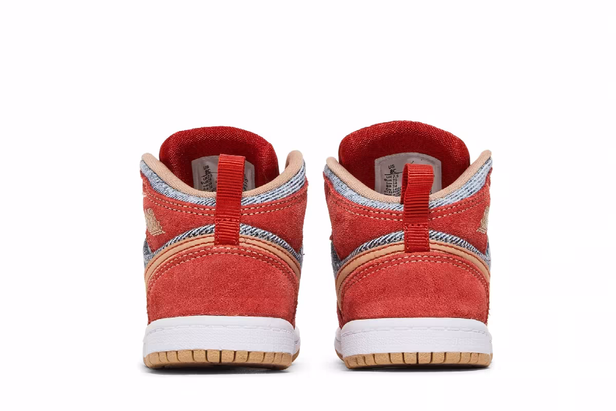 Air Jordan 1 Mid SE TD Denim Red, view 7