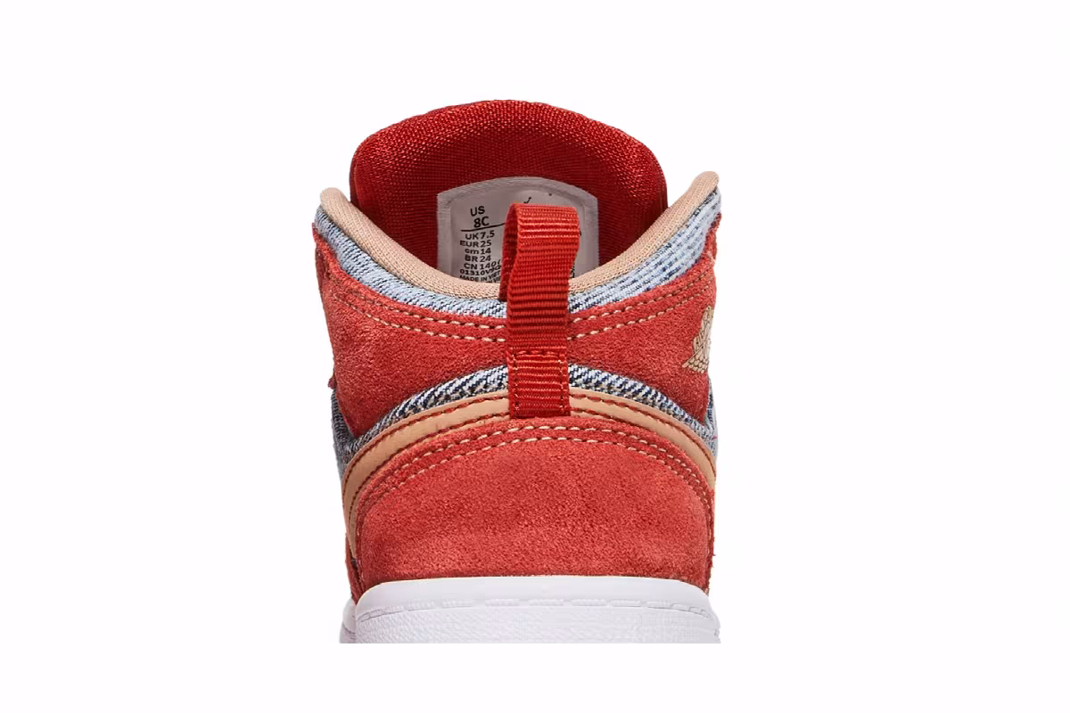 Air Jordan 1 Mid SE TD Denim Red, view 8