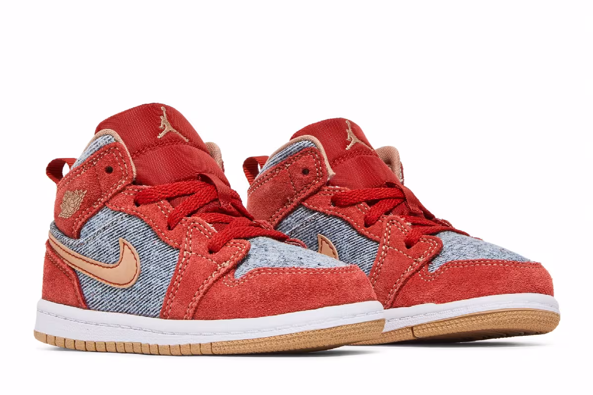 Air Jordan 1 Mid SE TD Denim Red, view 9