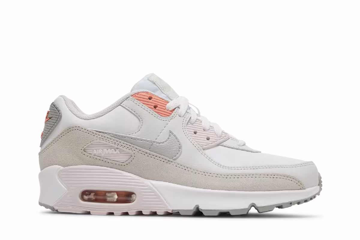 Nike Air Max 90 Leather GS White Light Violet, view 2