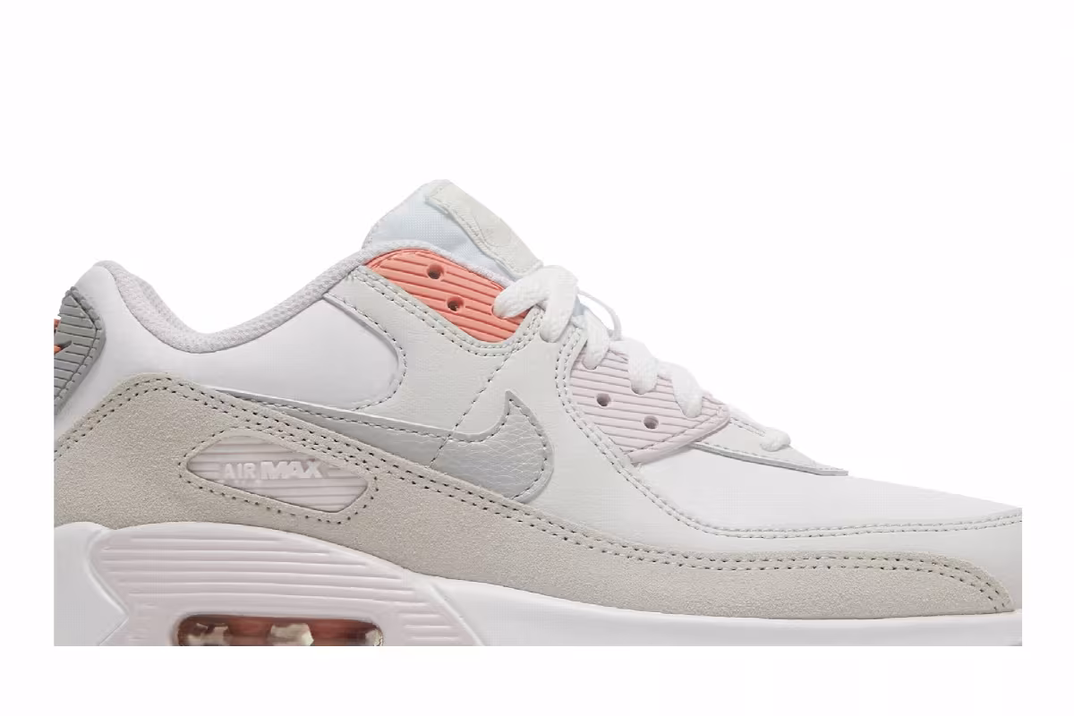 Nike Air Max 90 Leather GS White Light Violet, view 3