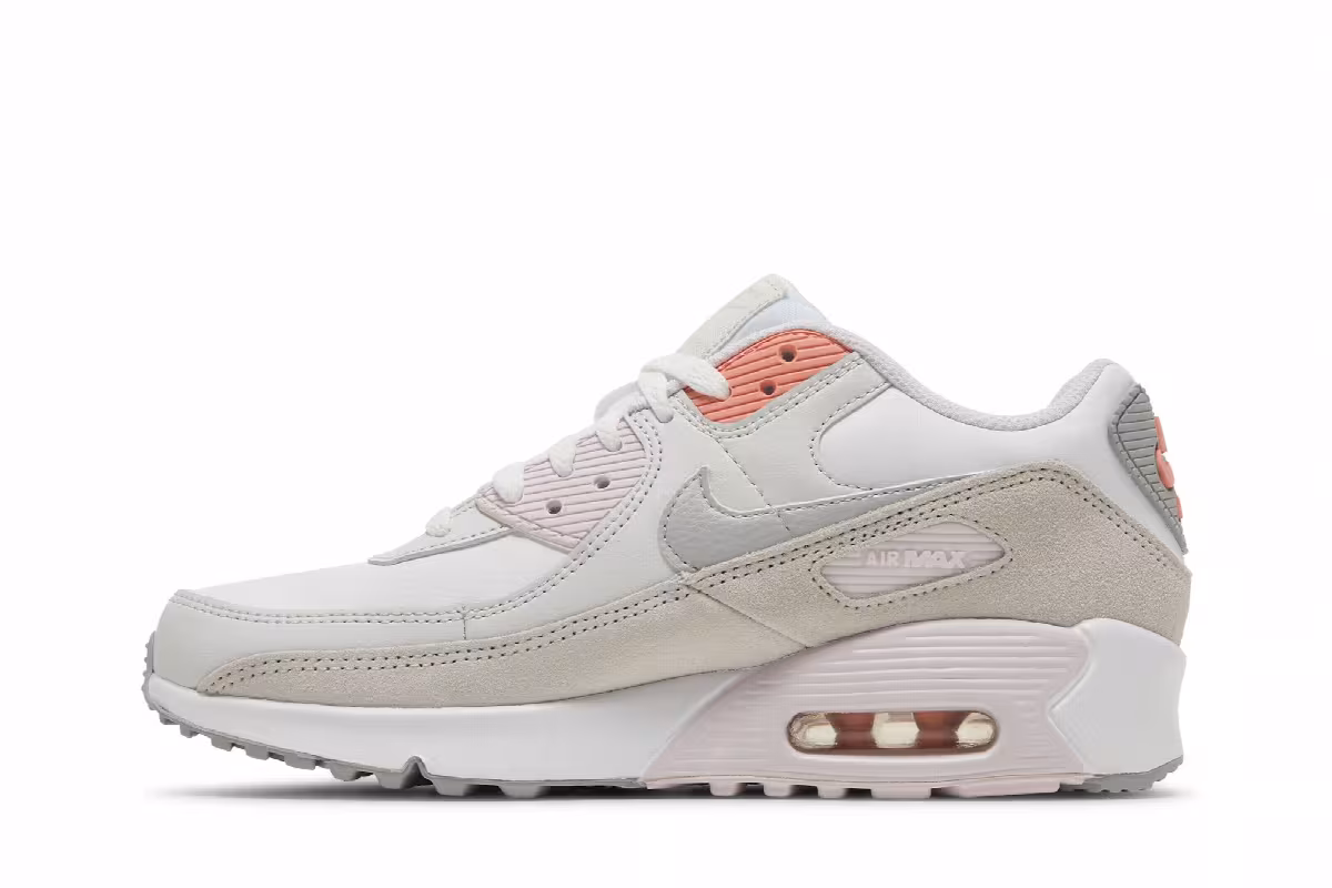 Nike Air Max 90 Leather GS White Light Violet, view 4