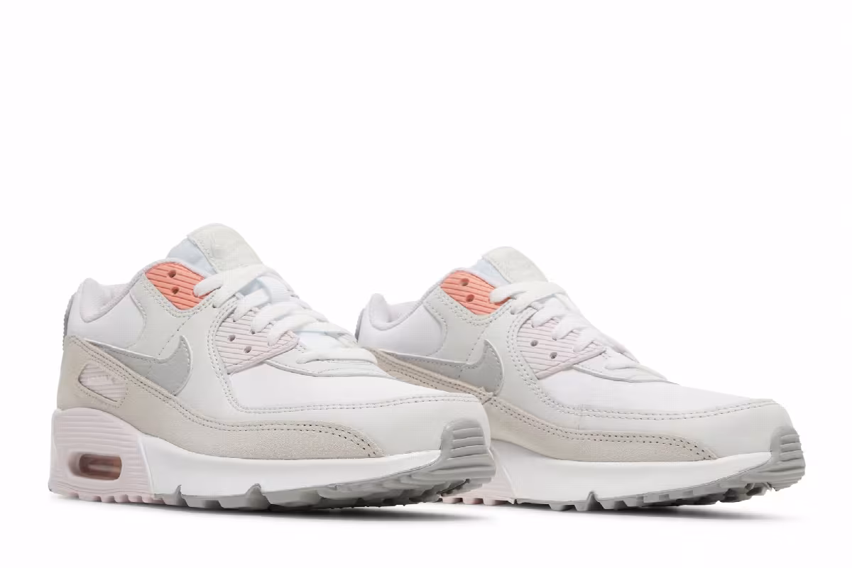 Nike Air Max 90 Leather GS White Light Violet, view 9