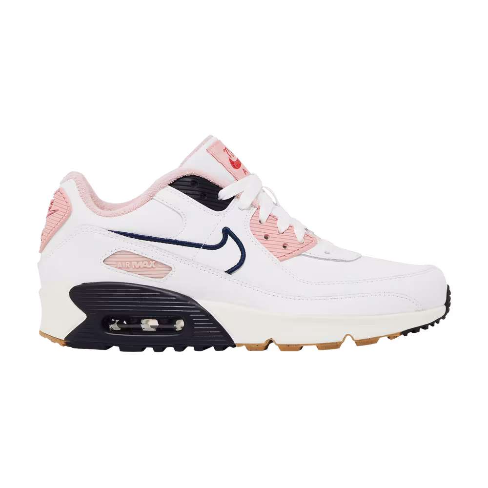 Nike Air Max 90 Leather SE GS White Pink Glaze