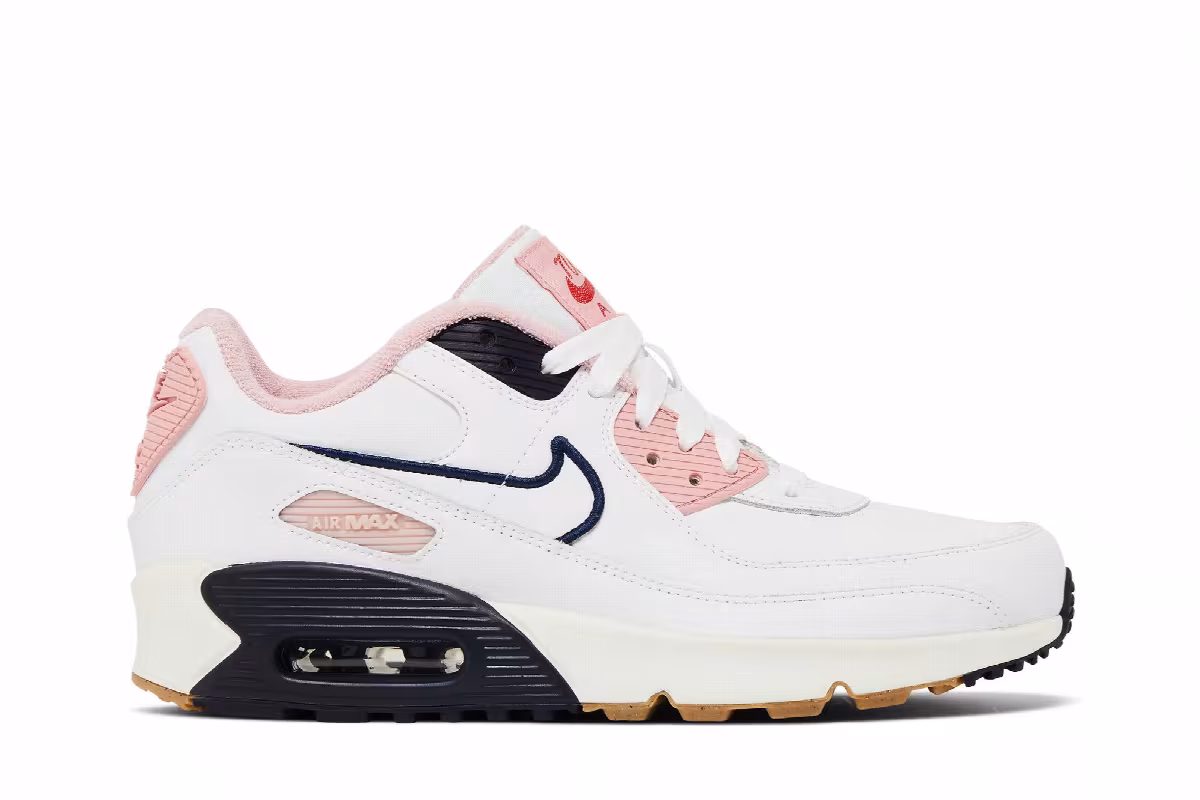 Nike Air Max 90 Leather SE GS White Pink Glaze, view 2