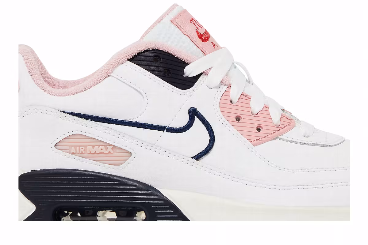 Nike Air Max 90 Leather SE GS White Pink Glaze, view 3