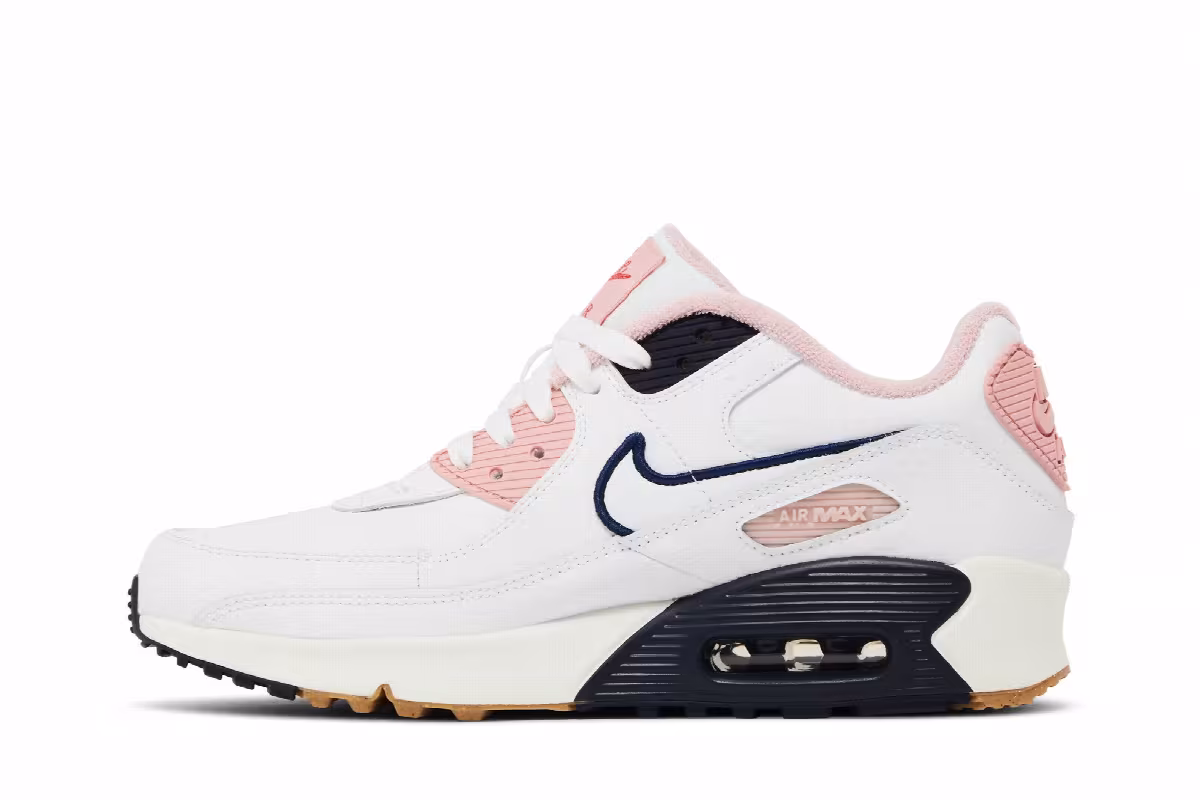 Nike Air Max 90 Leather SE GS White Pink Glaze, view 4