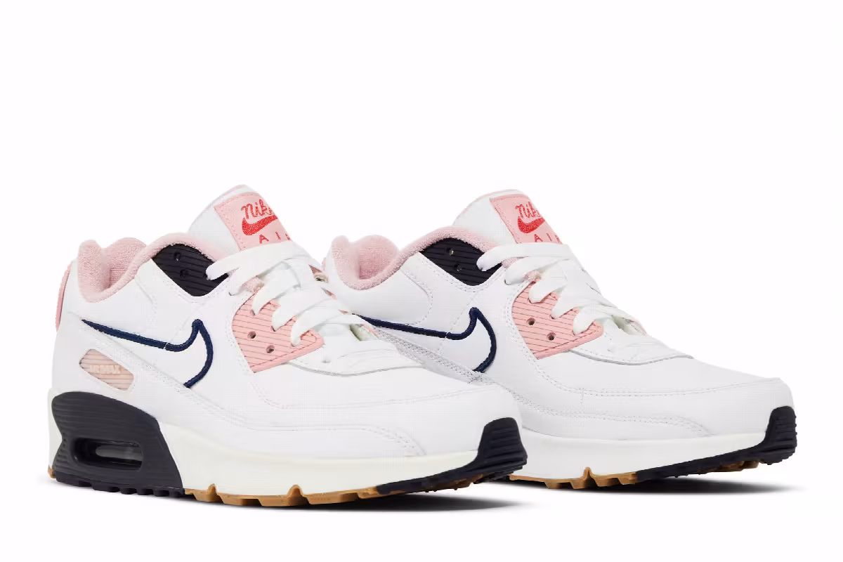 Nike Air Max 90 Leather SE GS White Pink Glaze, view 9