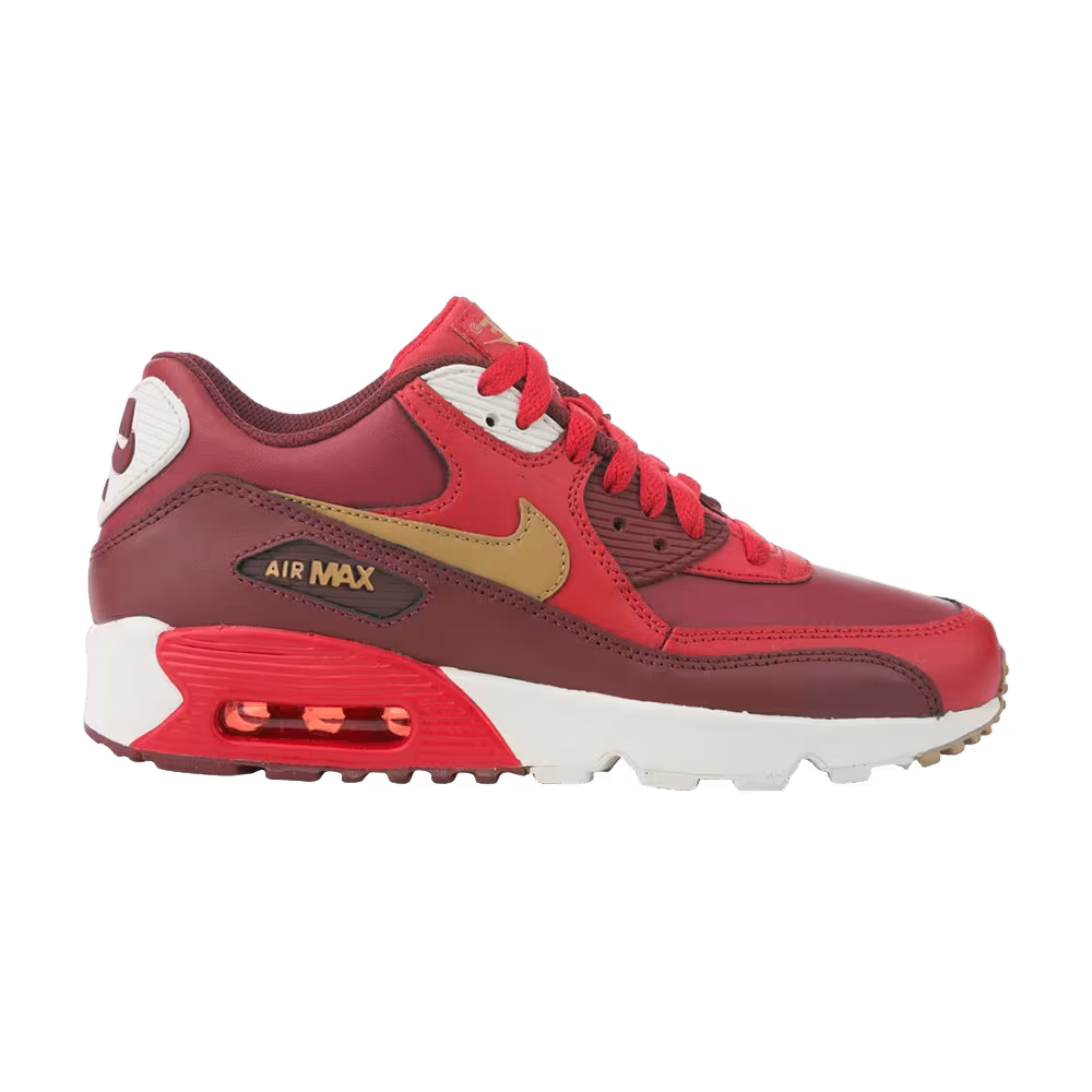 Nike Air Max 90 Leather GS Red Gold