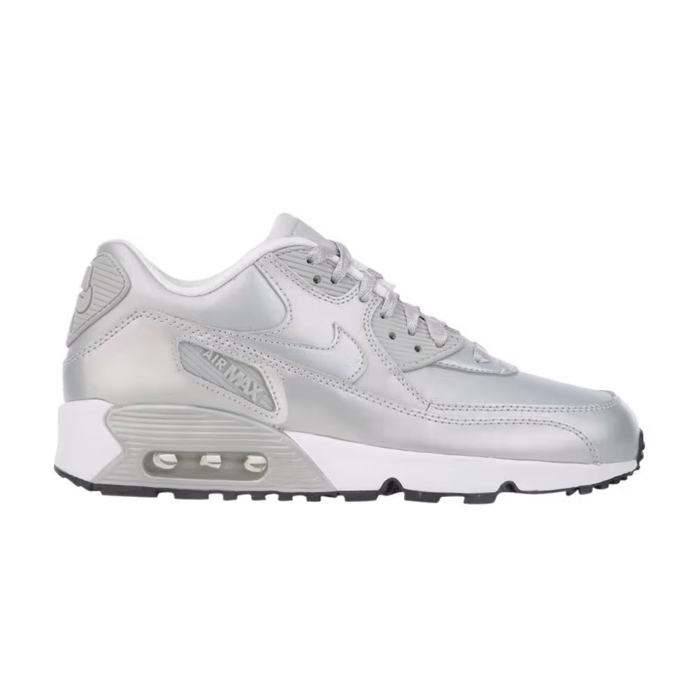 Nike Air Max 90 SE Leather GS Metallic Platinum