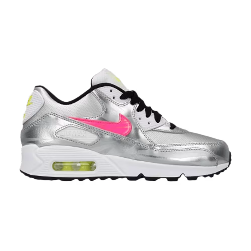 Nike Air Max 90 FB GS Metallic Silver Hyper Pink