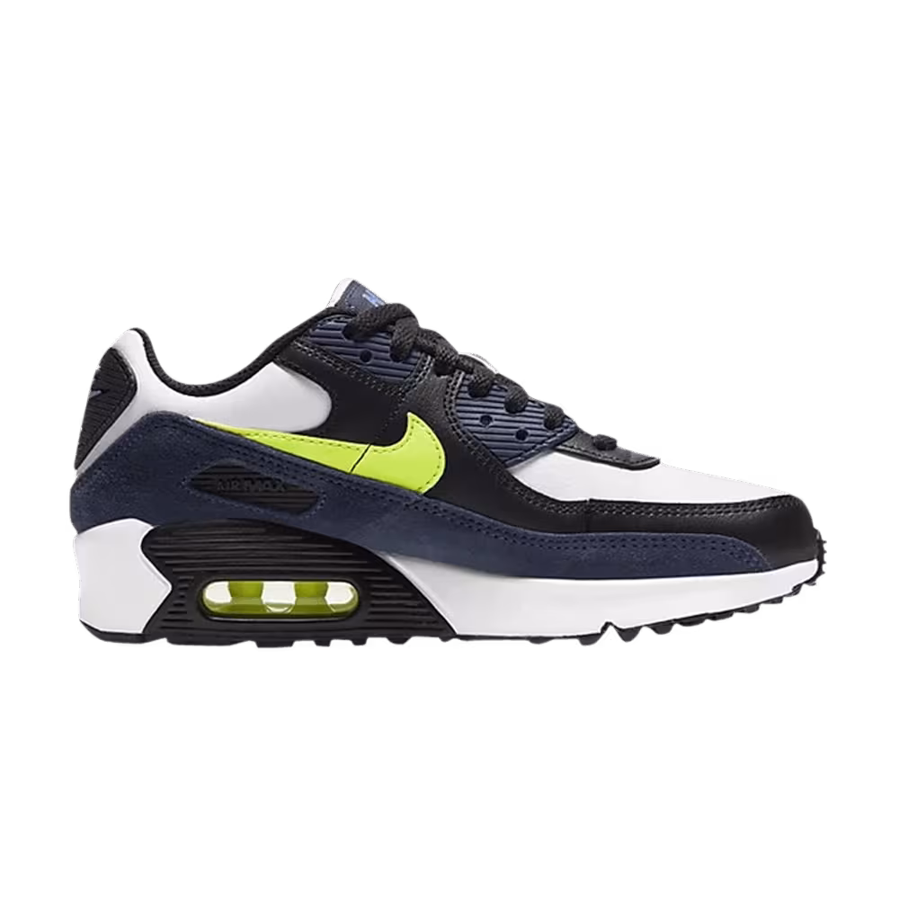 Nike Air Max 90 Leather GS Midnight Navy Volt