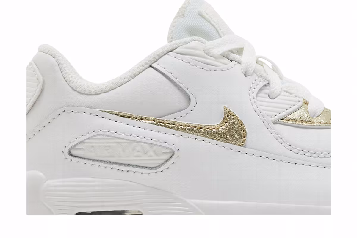 Nike Air Max 90 Leather TD White Metallic Gold Star, view 3