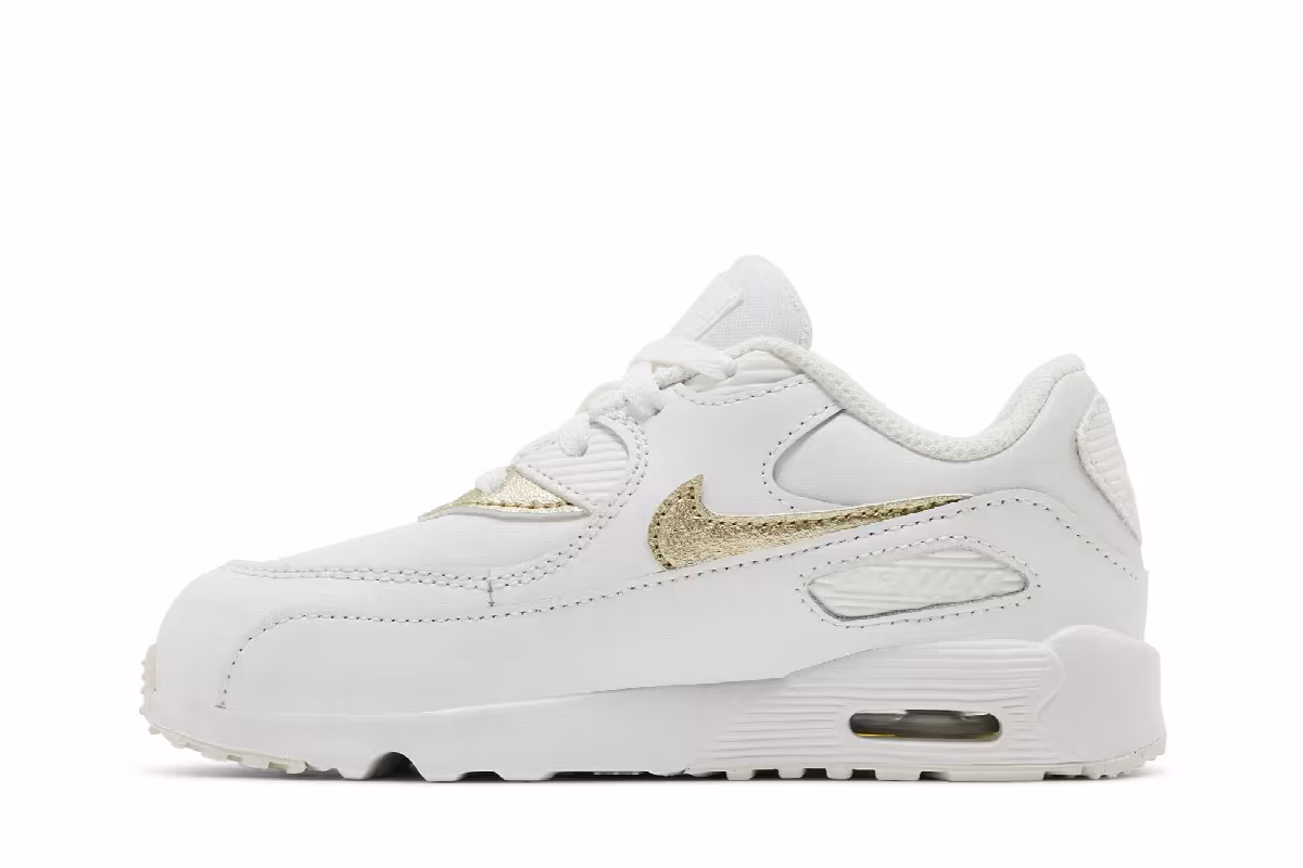 Nike Air Max 90 Leather TD White Metallic Gold Star, view 4