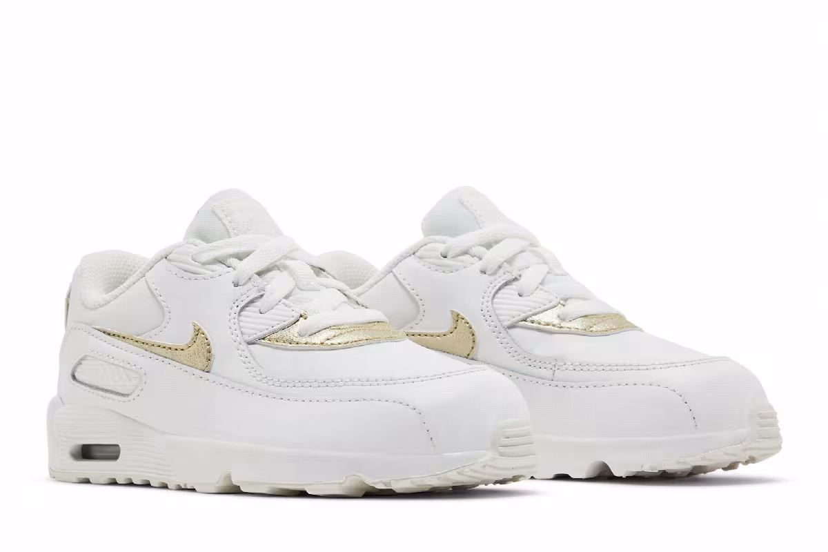 Nike Air Max 90 Leather TD White Metallic Gold Star, view 9