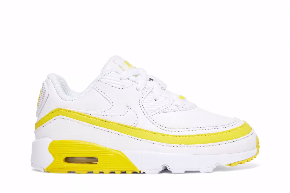 Undefeated x Nike Air Max 90 BT White Optic Yellow, view 2
