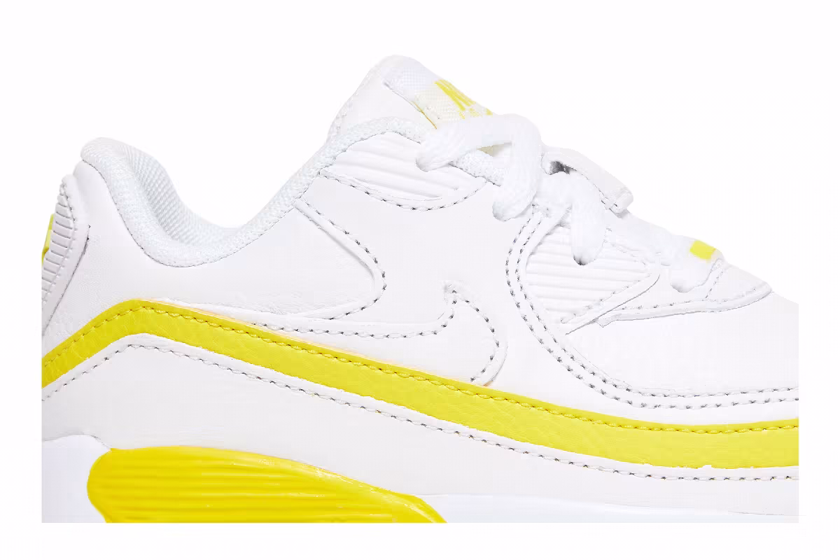 Undefeated x Nike Air Max 90 BT White Optic Yellow, view 3