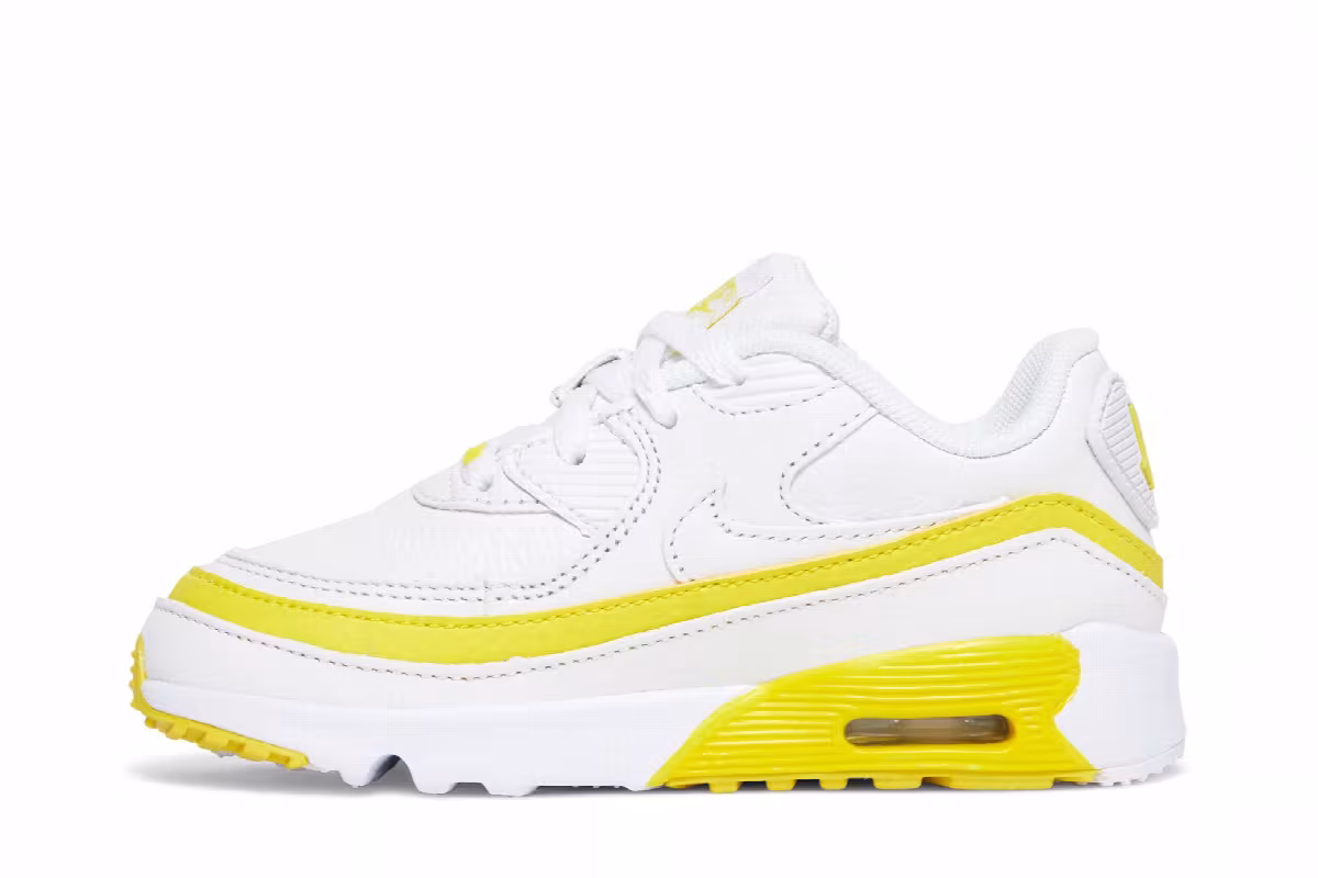 Undefeated x Nike Air Max 90 BT White Optic Yellow, view 4