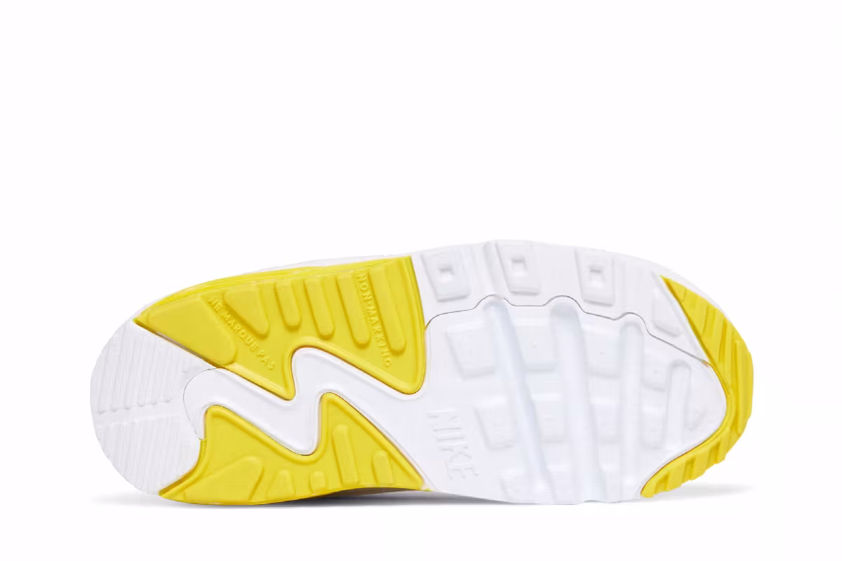 Undefeated x Nike Air Max 90 BT White Optic Yellow, view 5