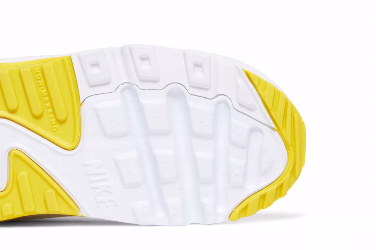 Undefeated x Nike Air Max 90 BT White Optic Yellow, view 6