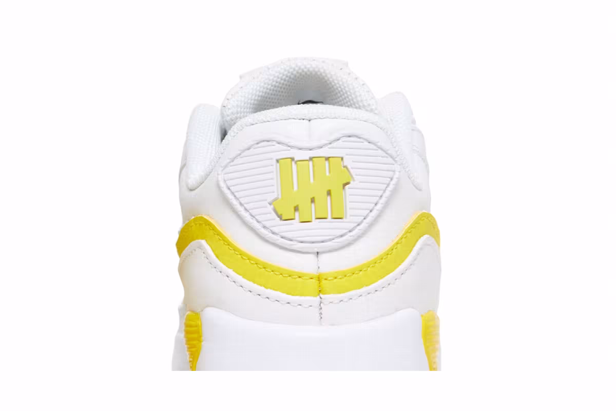 Undefeated x Nike Air Max 90 BT White Optic Yellow, view 8