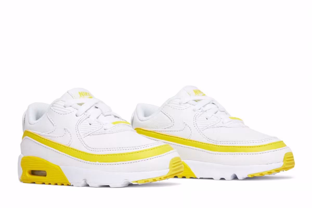 Undefeated x Nike Air Max 90 BT White Optic Yellow, view 9
