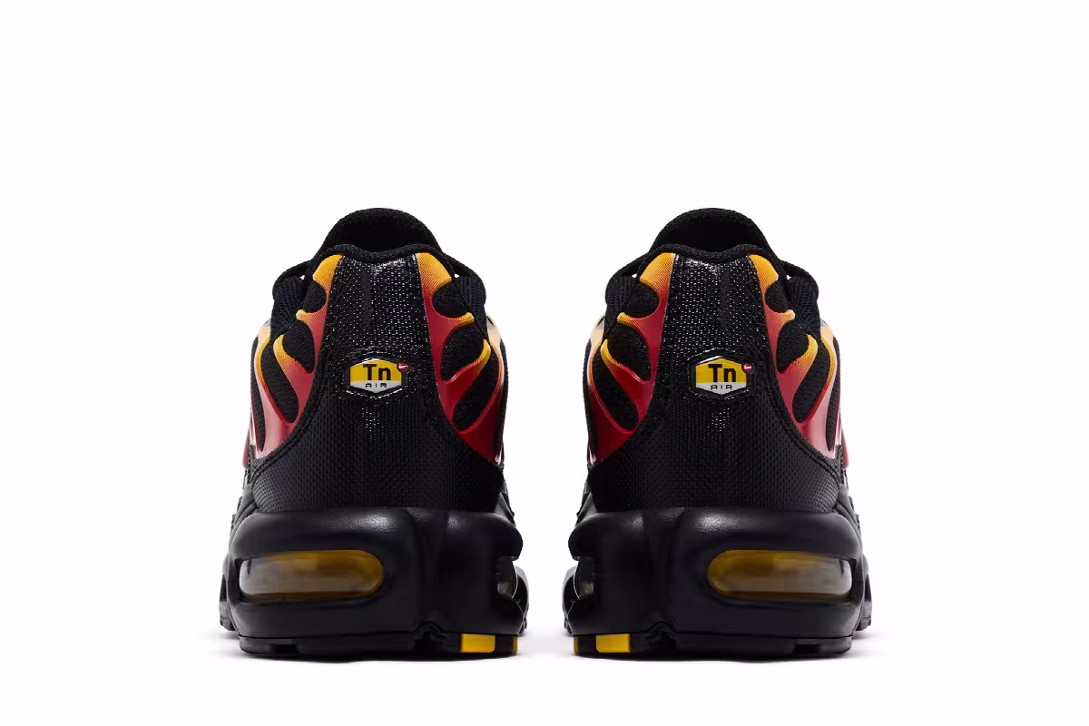 Nike Air Max Plus Black University Gold Red, view 7