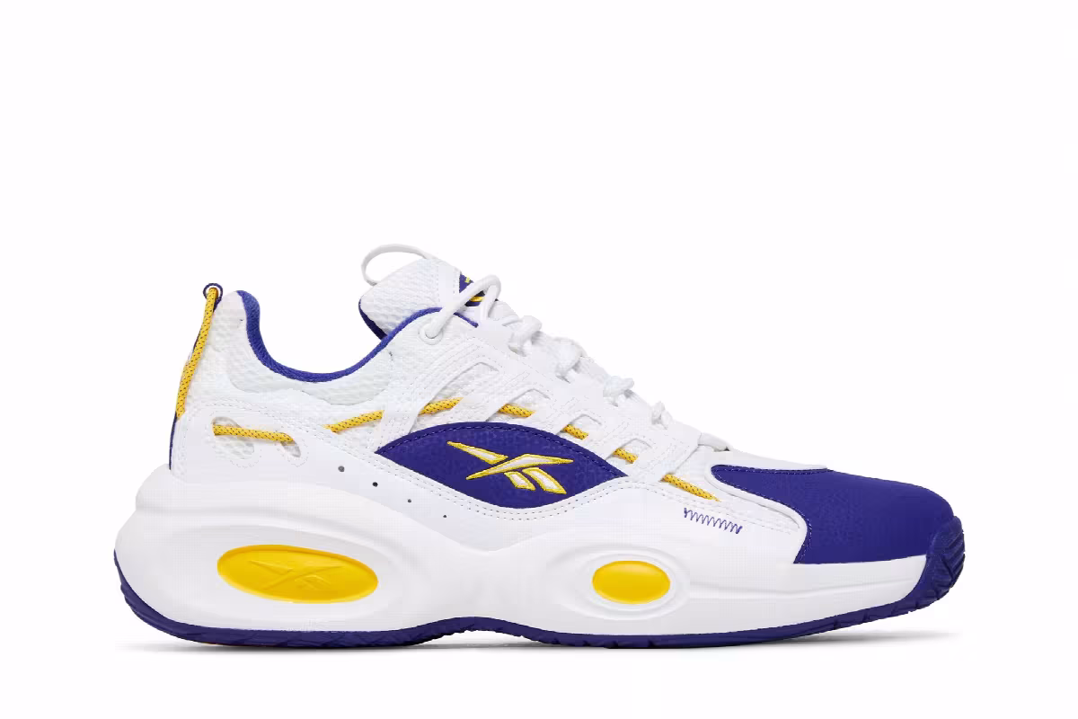 Reebok Solution Mid White Purple Gold, view 2