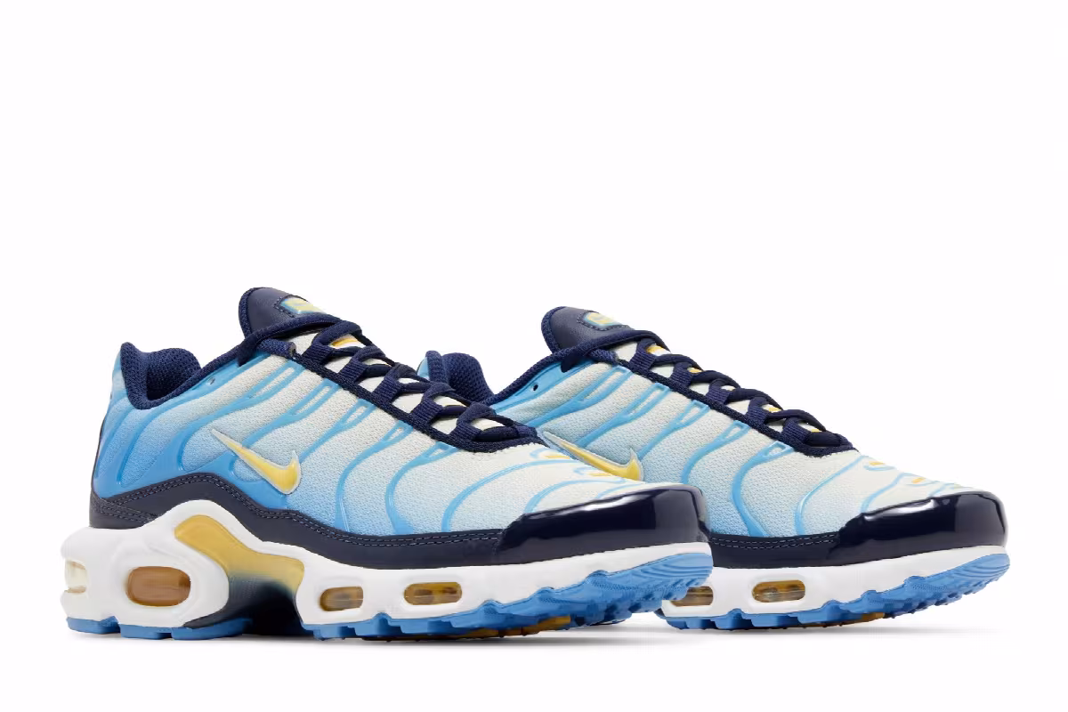 Nike Women's Air Max Plus University Blue Topaz Gold, view 9