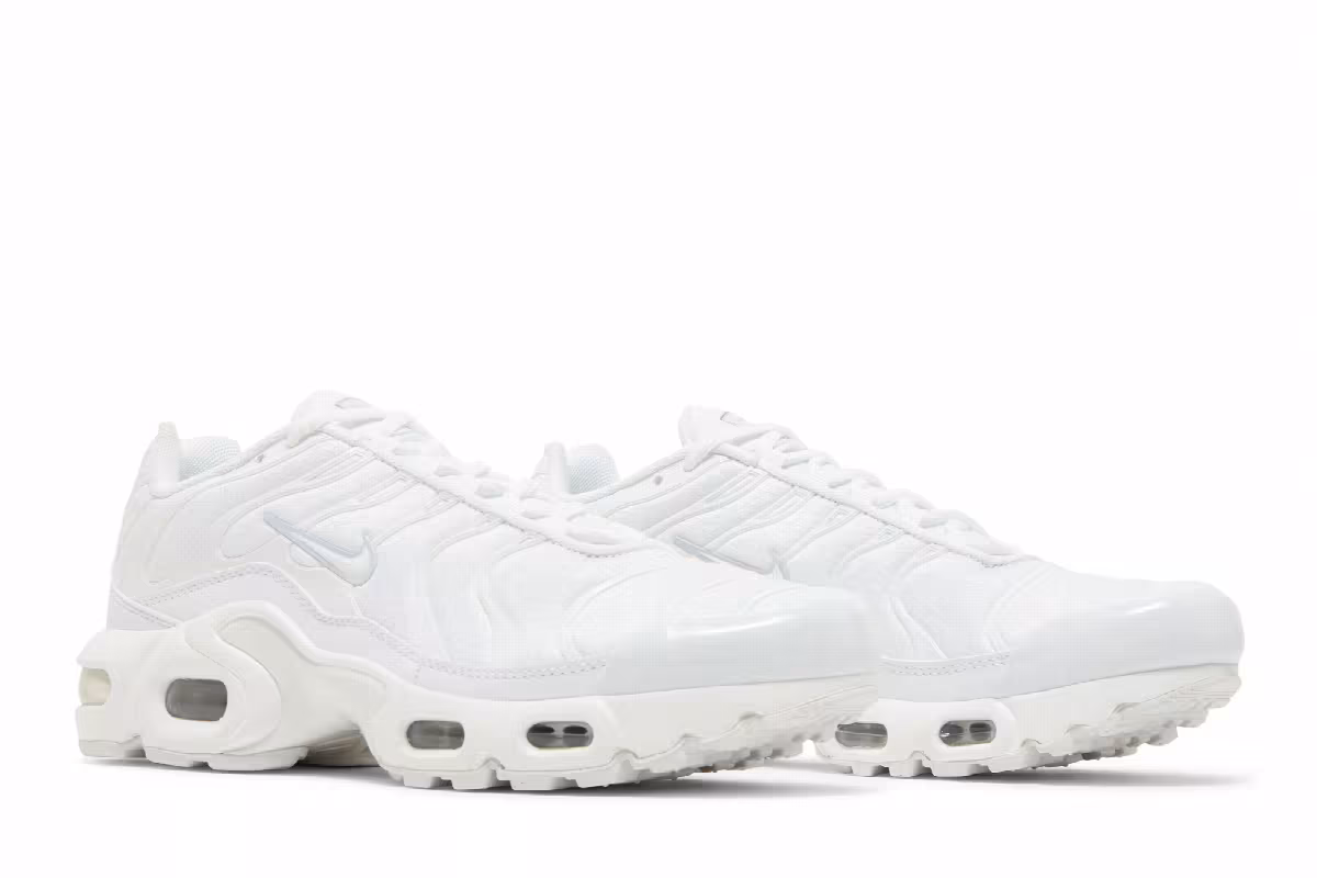 Nike Air Max Plus GS White Metallic Silver, view 9