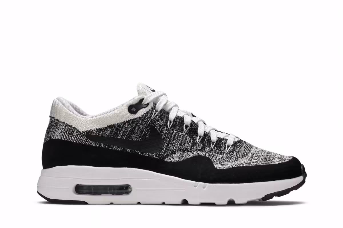 Nike Air Max 1 Ultra Flyknit White Black, view 2