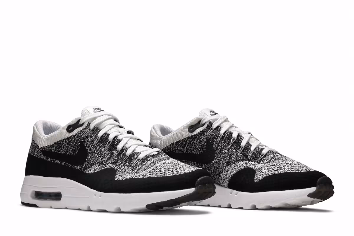 Nike Air Max 1 Ultra Flyknit White Black, view 9