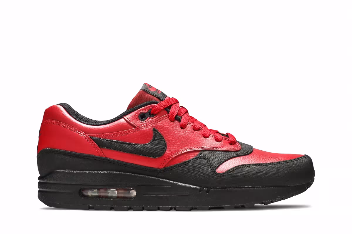 Nike Air Max 1 Leather Premium Gym Red Black, view 2