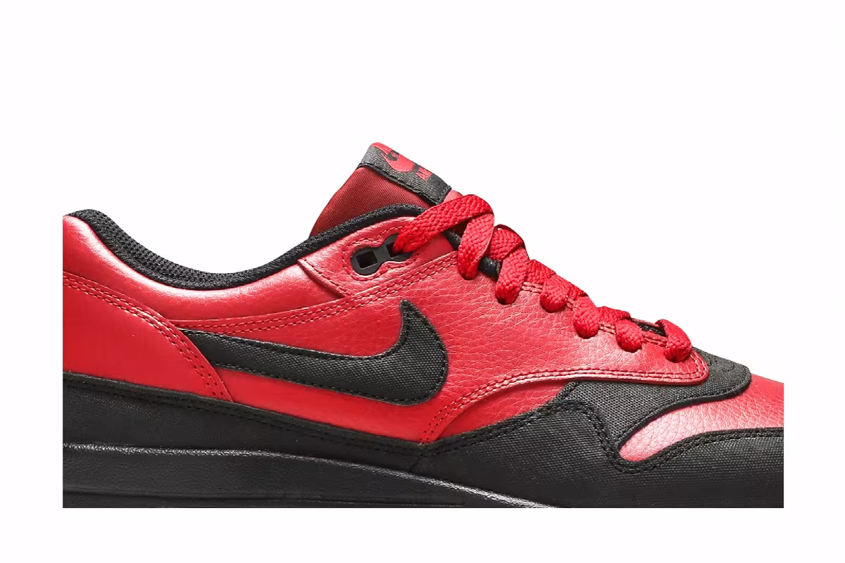 Nike Air Max 1 Leather Premium Gym Red Black, view 3