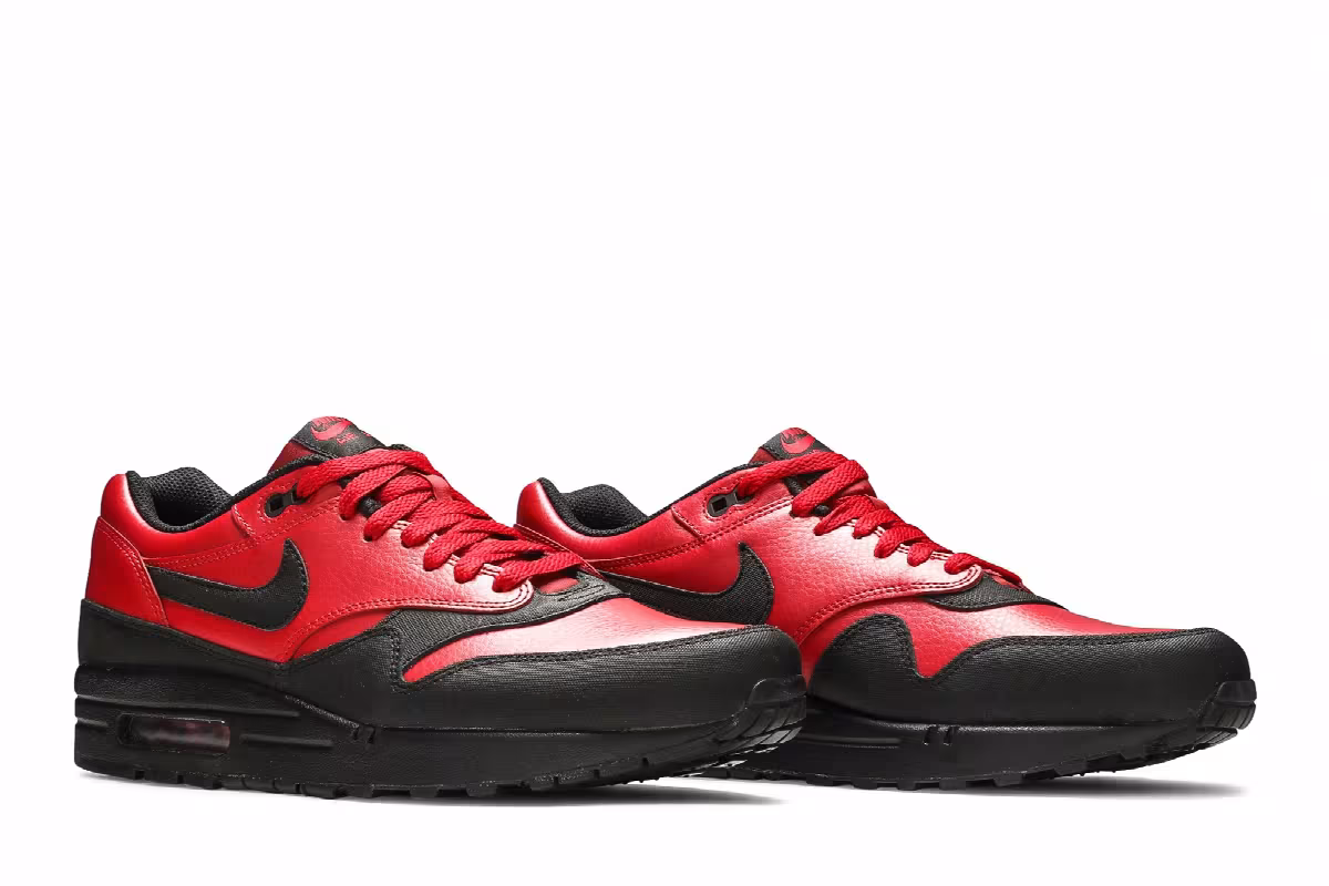 Nike Air Max 1 Leather Premium Gym Red Black, view 9