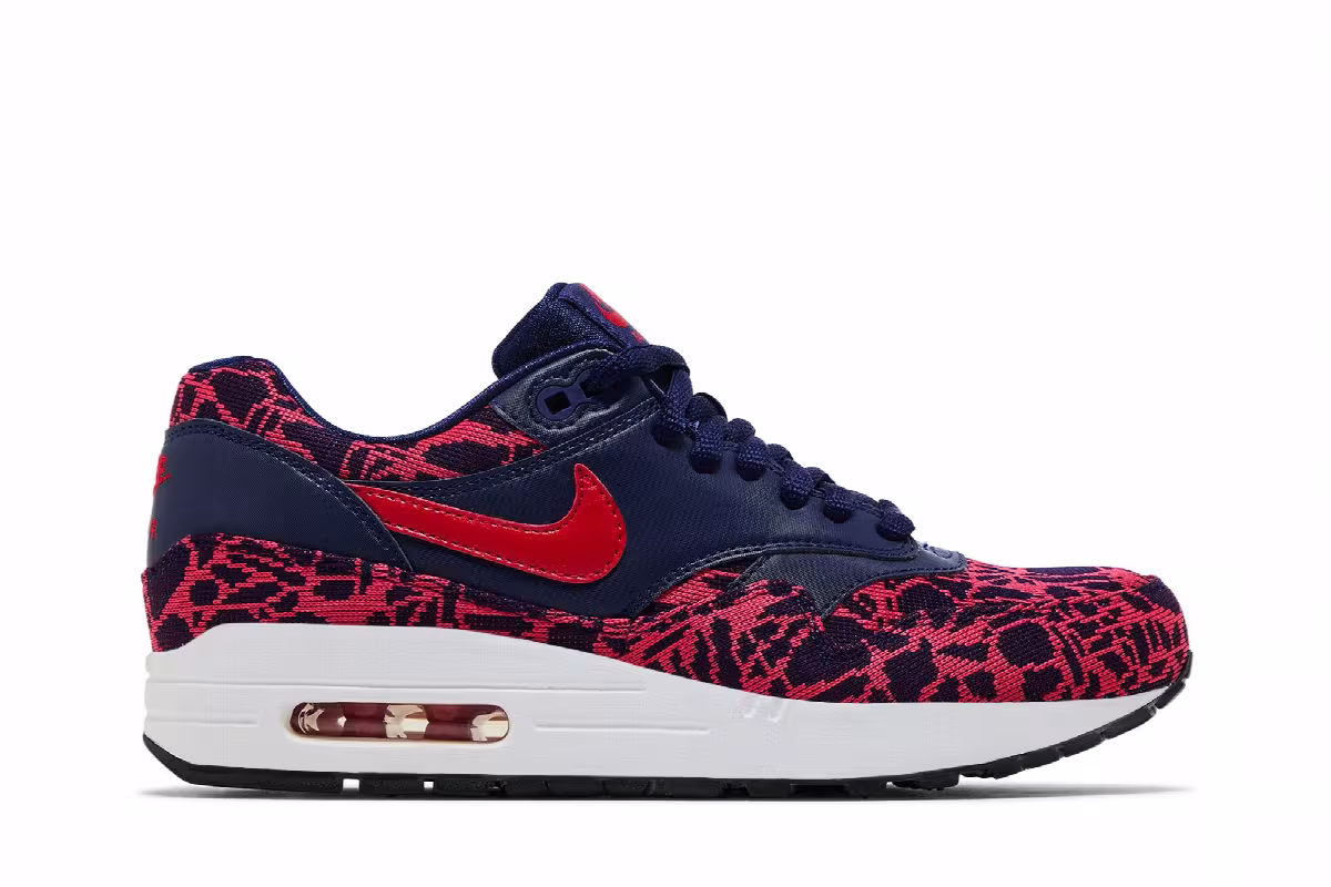 Nike Women's Air Max 1 Jacquard Loyal Blue University Red, view 2