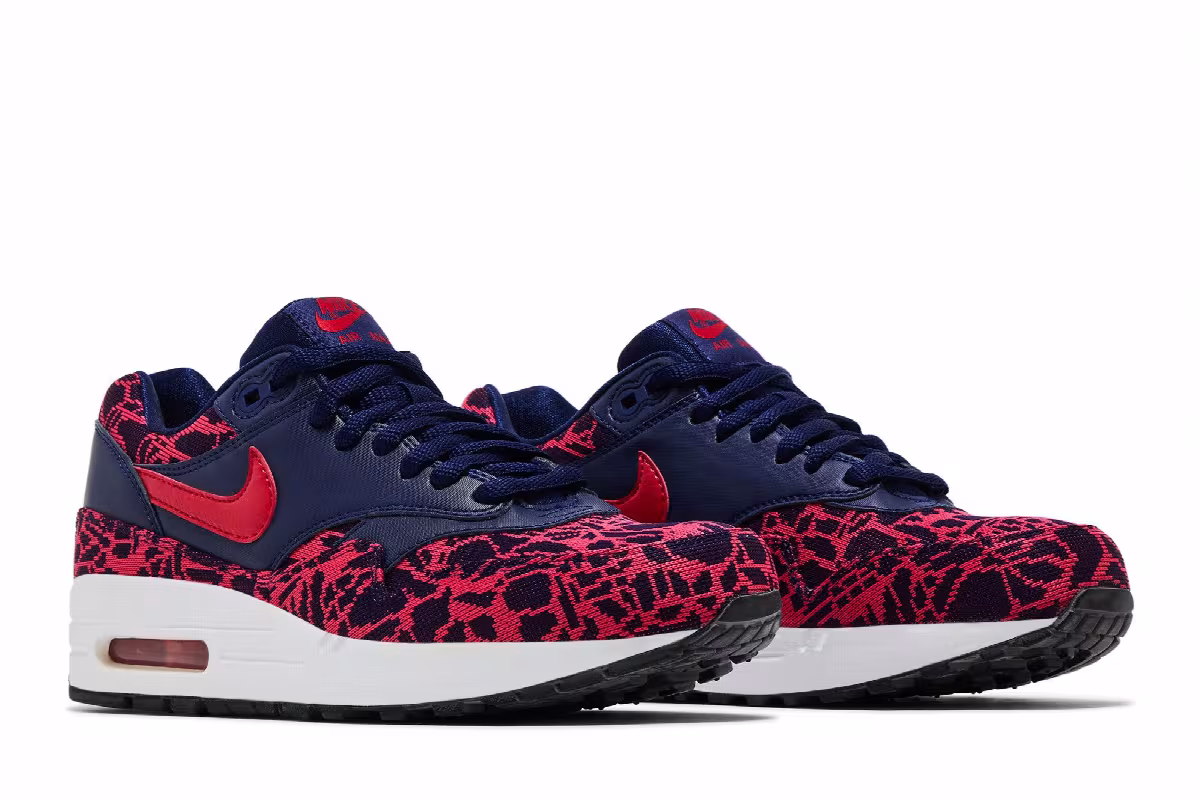Nike Women's Air Max 1 Jacquard Loyal Blue University Red, view 9