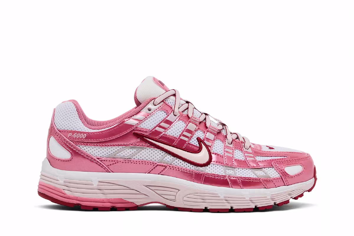 Nike Women's P-6000 Summit White Slit Red, view 2