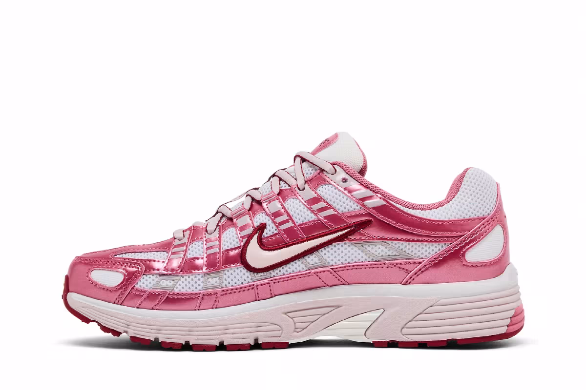 Nike Women's P-6000 Summit White Slit Red, view 4