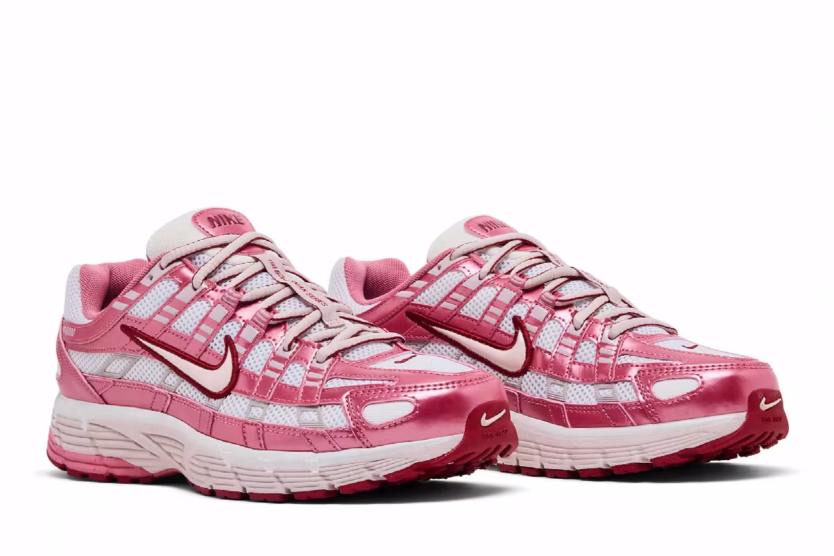 Nike Women's P-6000 Summit White Slit Red, view 9