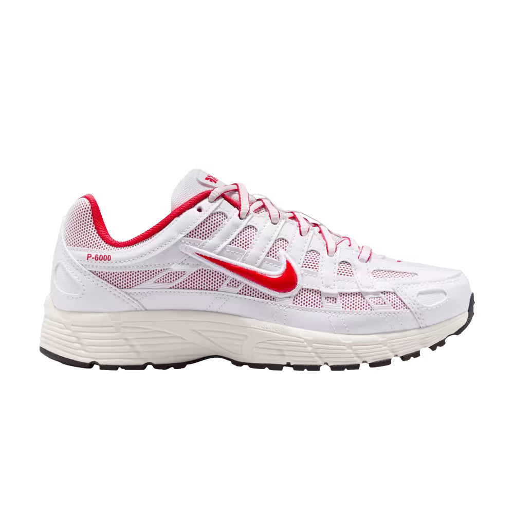 Nike P-6000 GS White University Red Sail