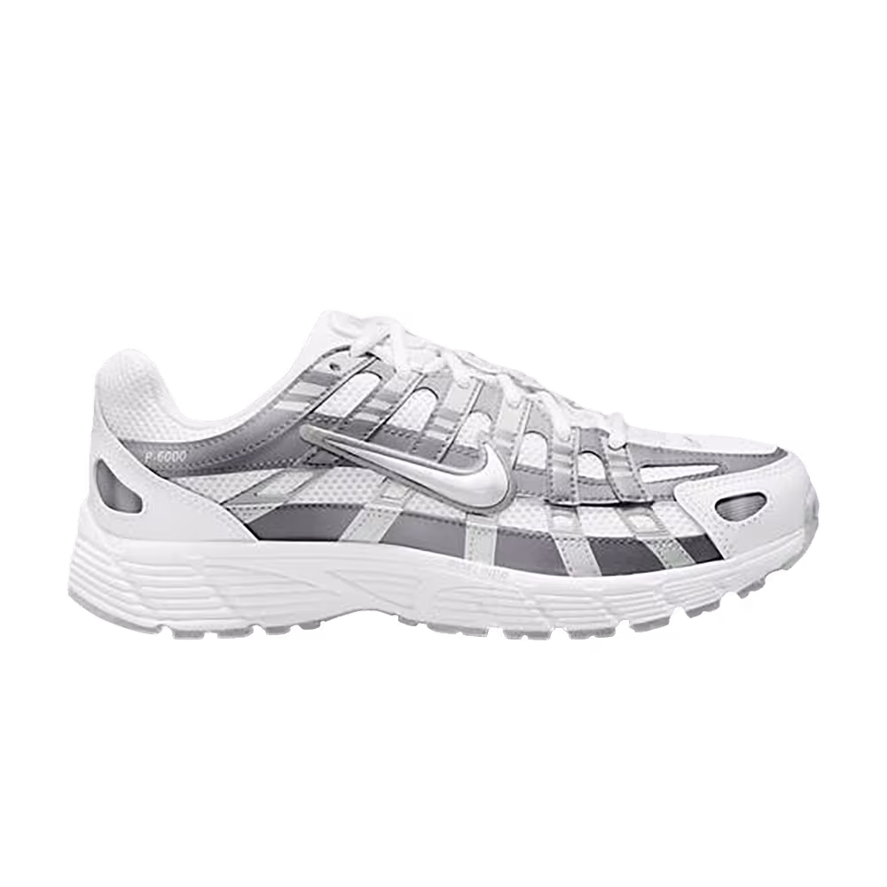 Nike P-6000 GS White Silver