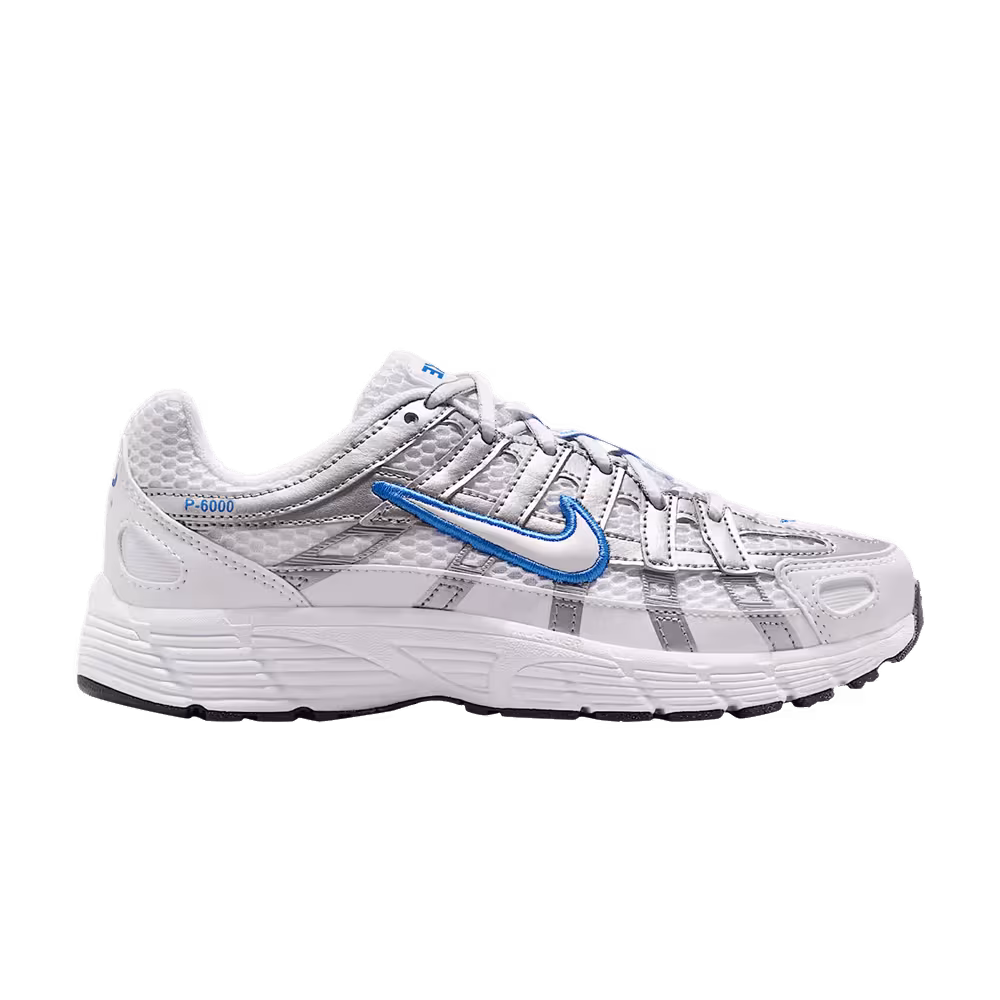 Nike P 6000 GS White Blue Crystal Metallic Silver