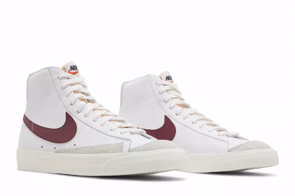 Nike Blazer Mid White Dark Beetroot, view 9