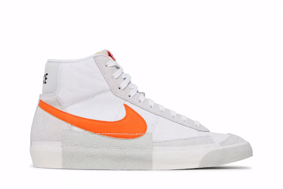 Nike Blazer Mid Remastered - White Safety Orange, view 2