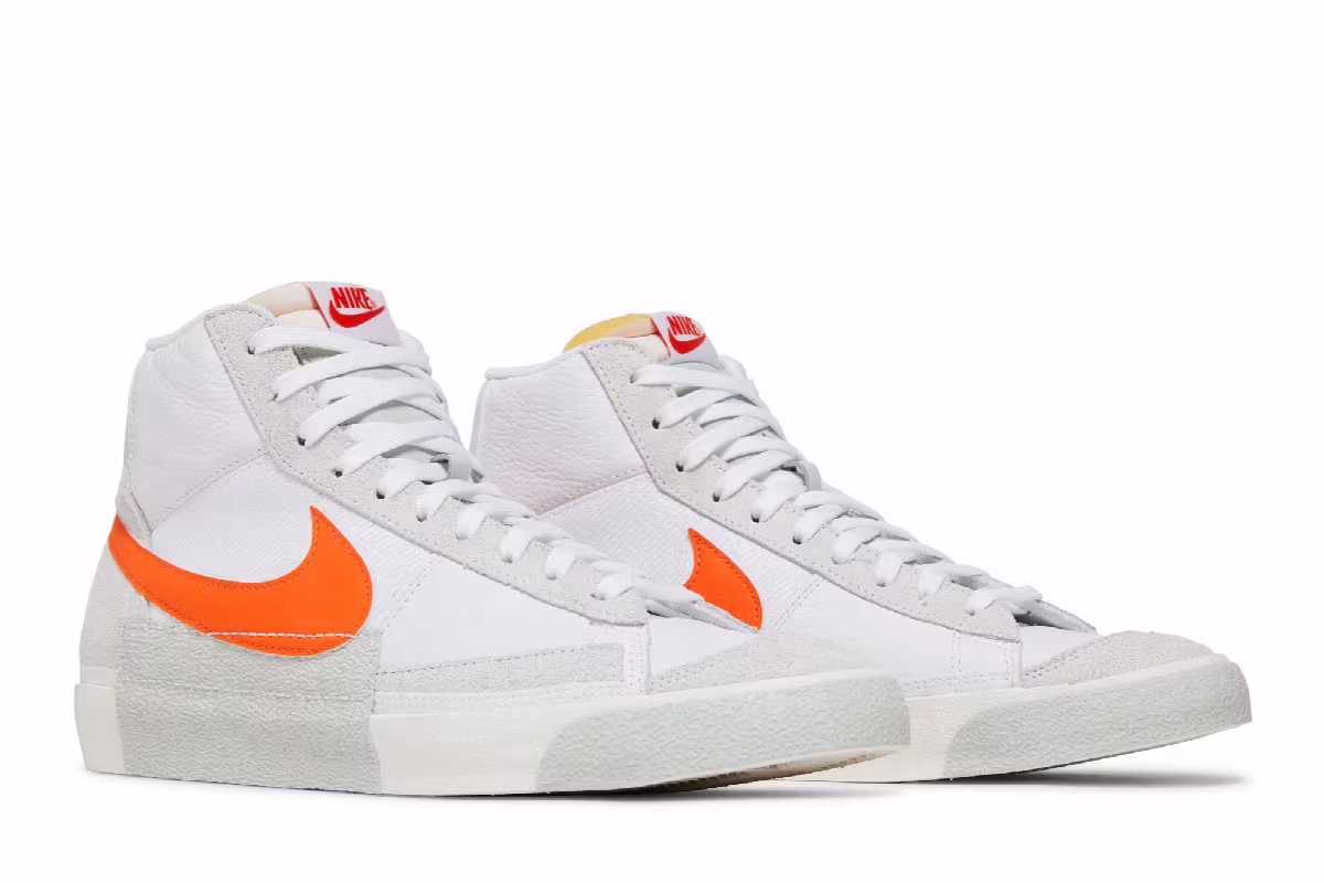 Nike Blazer Mid Remastered - White Safety Orange, view 9