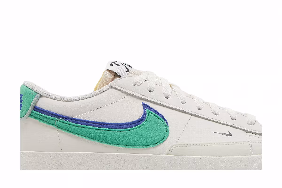 Nike Blazer Low Double Swoosh - Phantom Green Old Royal, view 3