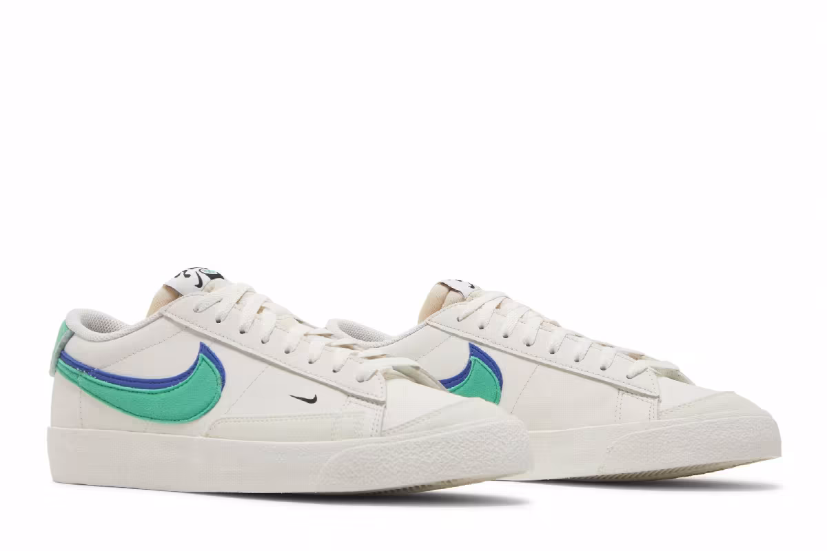 Nike Blazer Low Double Swoosh - Phantom Green Old Royal, view 9