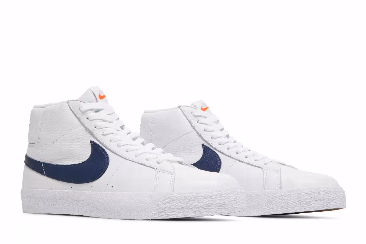 Nike Zoom Blazer Mid ISO SB Orange Label - White Navy, view 9