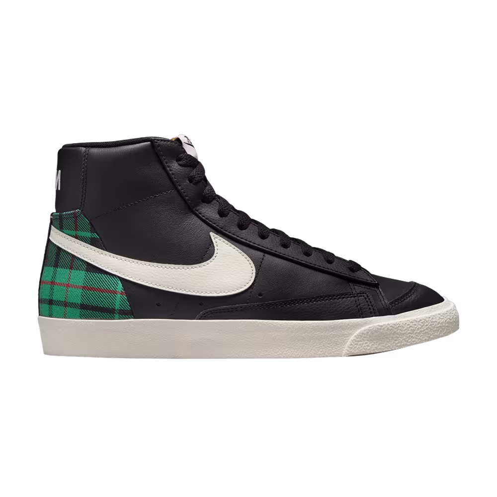 Nike Blazer Mid Black Green Tartan Plaid